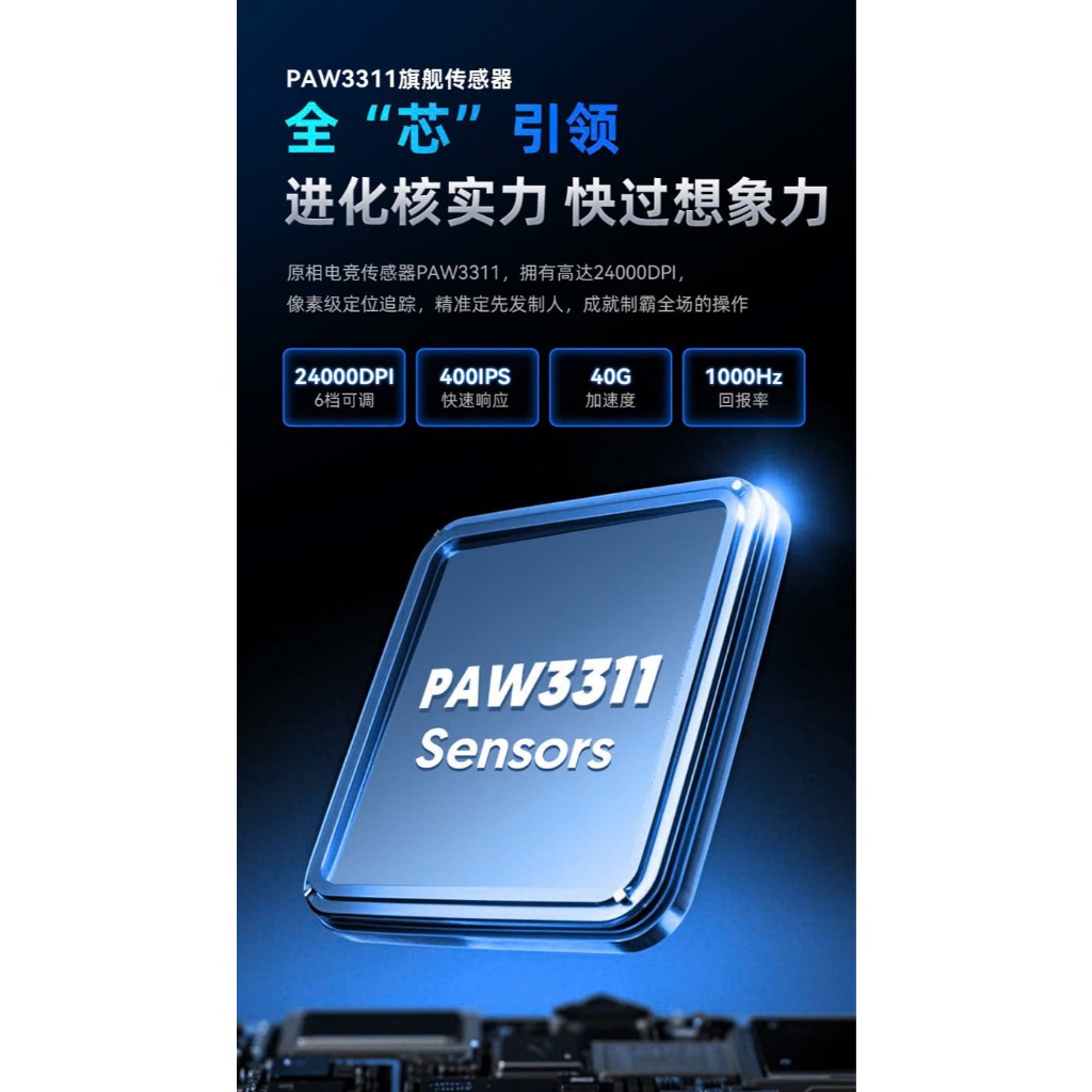 Chuột gaming không dây Ziyou FreeWolf A6 | 3 mode kết nối | Paw 3311 chuyên game | 24k dpi | BigBuy360 - bigbuy360.vn