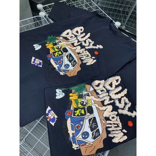 Áo thun phông nữ nam form rộng chất liệu cotton khô in hình busy dorinothing