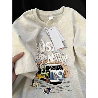 Áo thun phông nữ nam form rộng chất liệu cotton khô in hình busy dorinothing