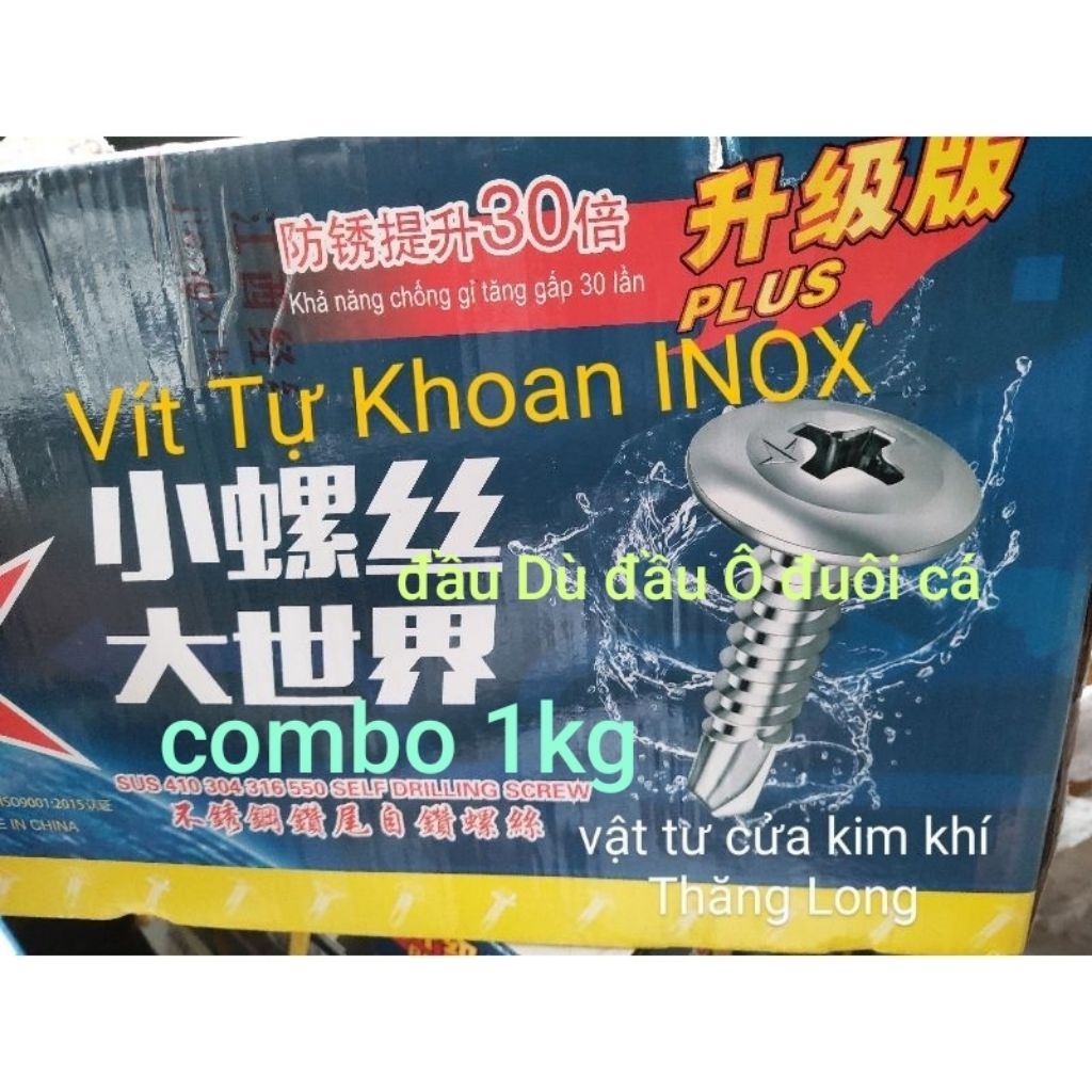 vít cúc tự khoan inox đầu dù đầu Ô đủ kích thước chính hãng combo 1KG ...
