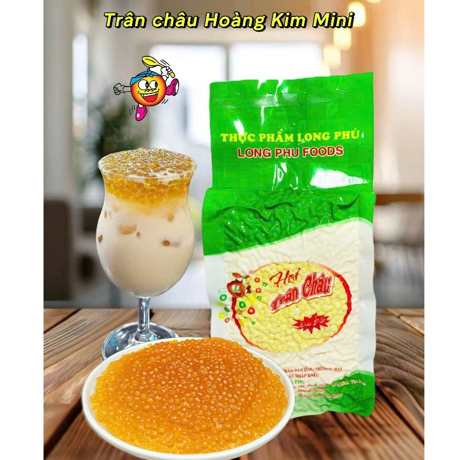Trân Châu Hoàng Kim Mini Long Phú - Trân Châu Trứng Cá Hồi gói 1 kg - Topping Nguyên Liệu Trà Sữa, Chè.