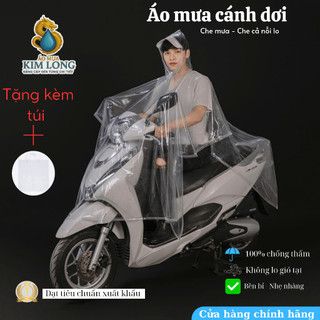 ÁO MƯA CÁNH DƠI TRONG SUỐT  - CÓ KHẨU TRANG PHÙ HỢP VỚI THỜI TRANG