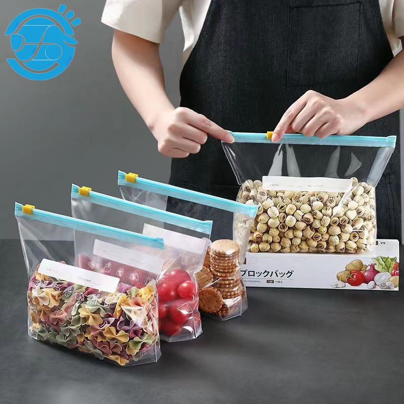 Combo 10-20 Túi Zip Đựng Thực Phẩm V3, Bảo Quản Thức Ăn Có Khóa Kéo, Có Ô Ghi Chú Ghi Tên - Ngày Mua (Dùng nhiều lần)