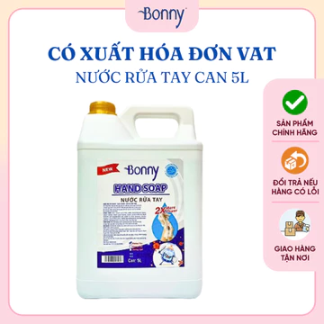 Nước rửa tay sát khuẩn BONNY, dung dịch sát khuẩn tay hand wash, nước rửa tay thảo mộc BONNY, Can 5 lít