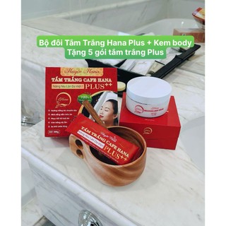 Bộ Sản Phẩm Tắm Trắng Và Kem Dưỡng Da Body Huyền Hana (Hộp 24g+kem 200g ) tặng 5 gói