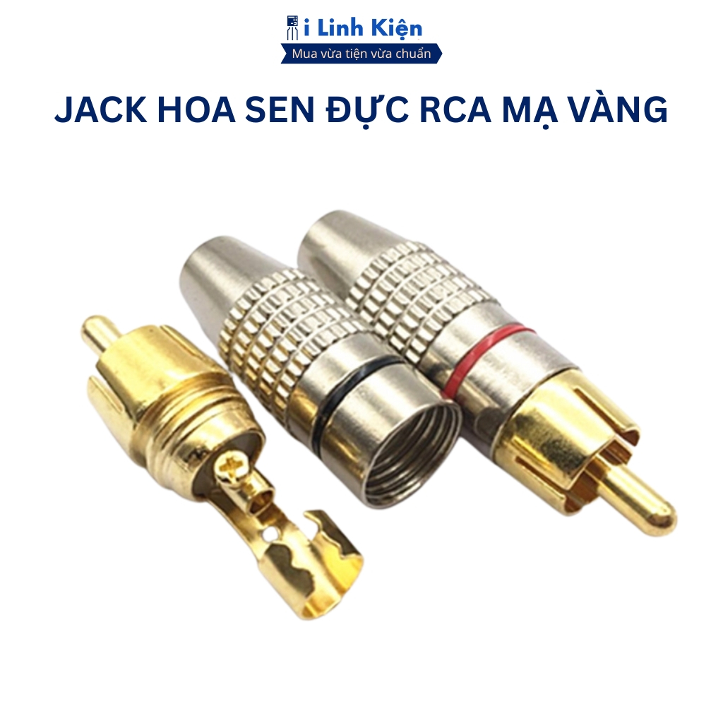 Jack Đực Hoa Sen RCA (Đỏ+Đen) Mạ Vàng Giắc Bắt Vít Kết Nối Âm Thanh Chính Hãng ILinhkien
