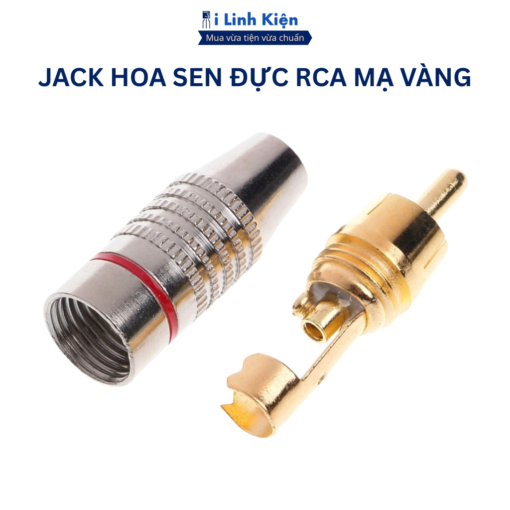 Jack Đực Hoa Sen RCA (Đỏ+Đen) Mạ Vàng Giắc Bắt Vít Kết Nối Âm Thanh Chính Hãng ILinhkien