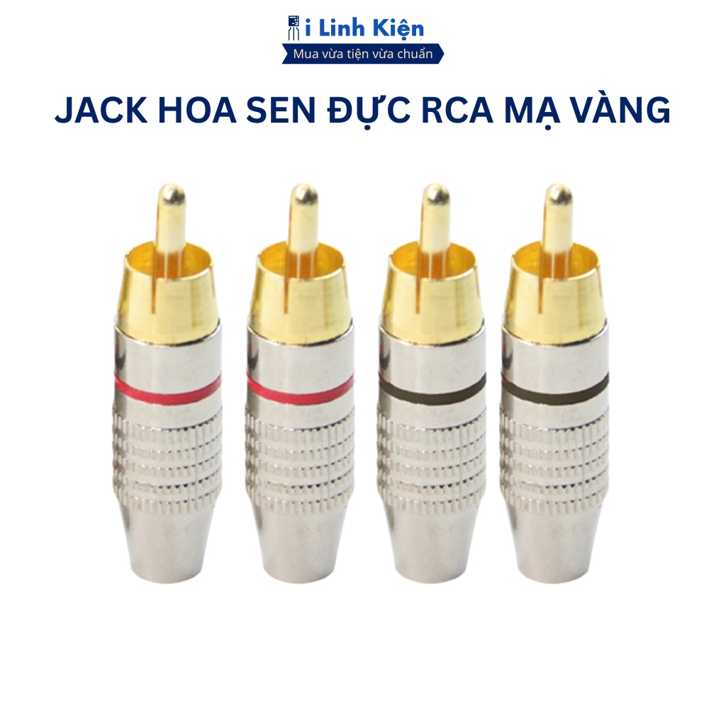 Jack Đực Hoa Sen RCA (Đỏ+Đen) Mạ Vàng Giắc Bắt Vít Kết Nối Âm Thanh Chính Hãng ILinhkien