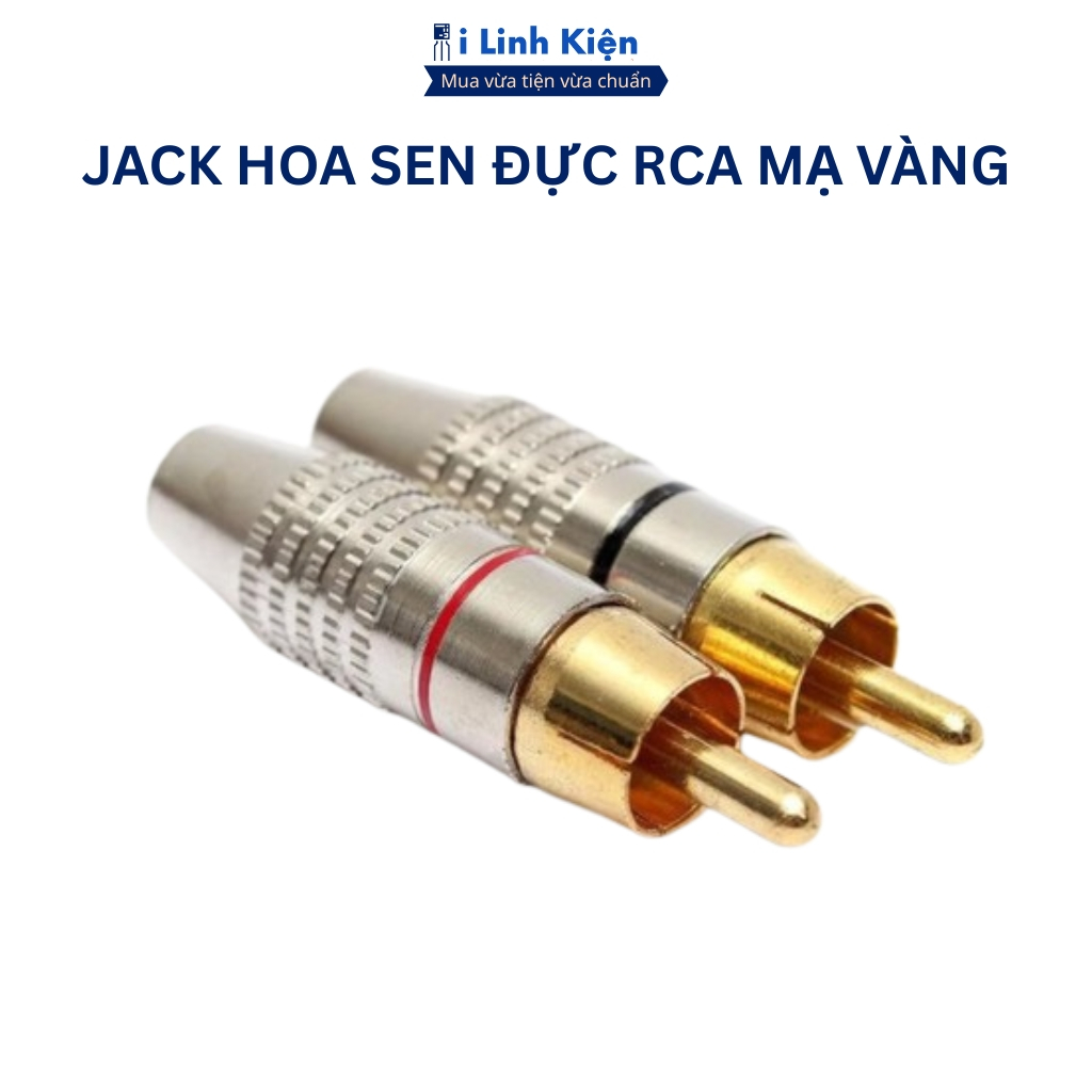 Jack Đực Hoa Sen RCA (Đỏ+Đen) Mạ Vàng Giắc Bắt Vít Kết Nối Âm Thanh Chính Hãng ILinhkien