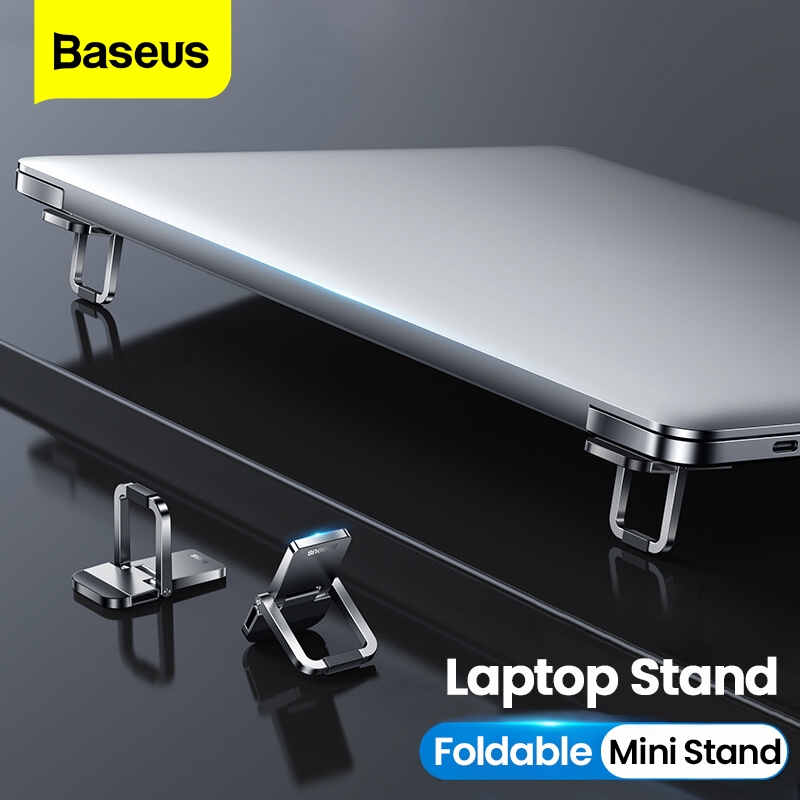 BASEUS Bộ 2 giá đỡ laptop mini Baseus mỏng có thể gập lại Giá đỡ bàn phím nhôm cho Macbook Xiaomi Notebook