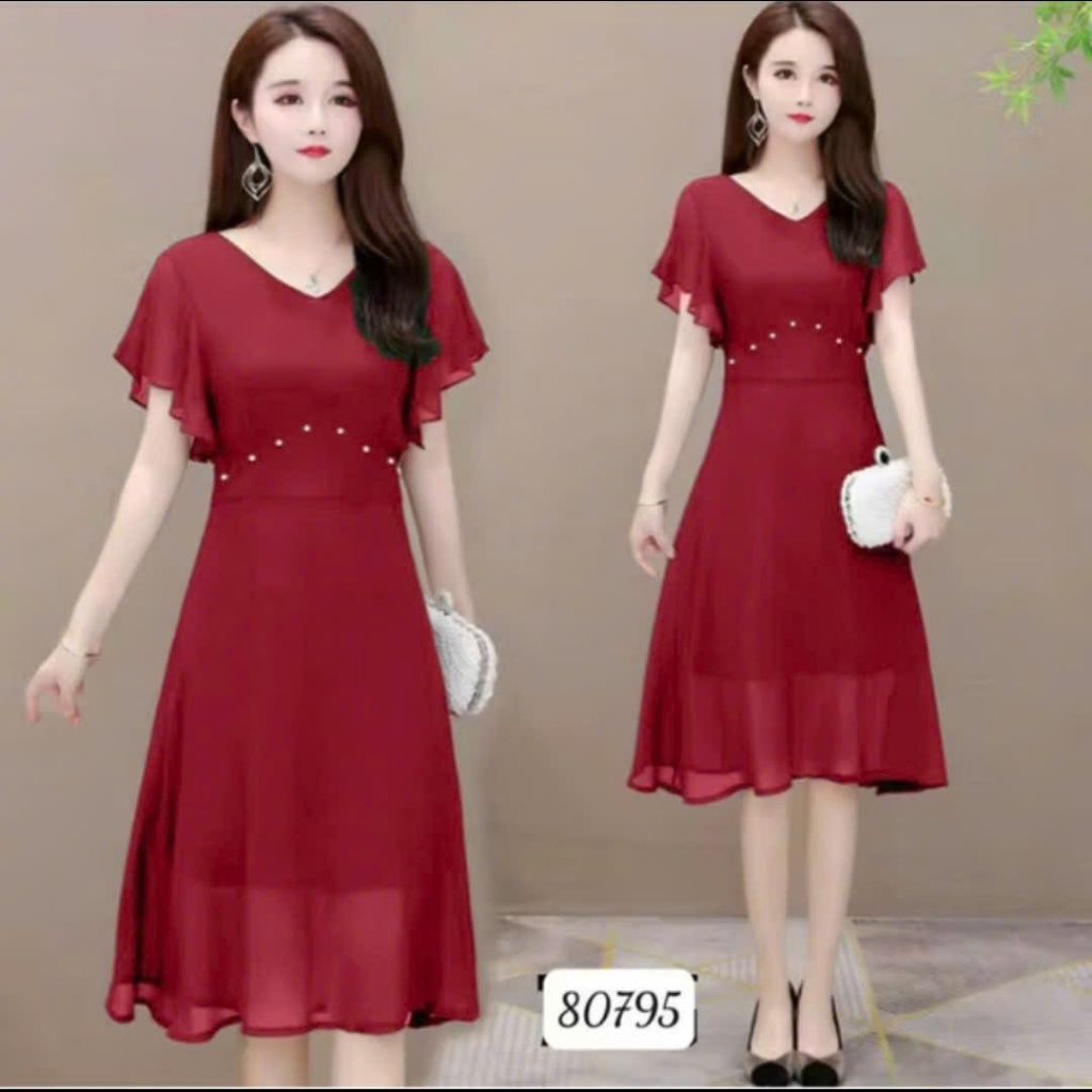 Đầm Nữ Voan CƯỜM Đính Viền Cực Đẹp Thiết Kế Sang Chảnh THỜI TRANG