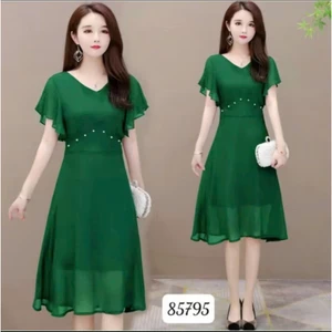 Đầm Nữ VOAN ĐÍNH CƯỜM Viền Xinh Xắn Phối Lưới Dịu Dàng Duyên Dáng