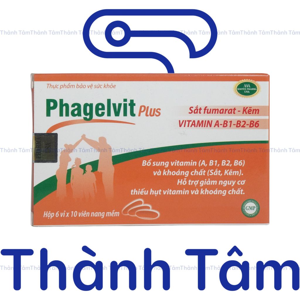 Phagelvit Plus ROXTECH (60 viên) bổ sung vitamin tổng hợp tăng sức khỏe, sức đề kháng - Vỉ 60 viên