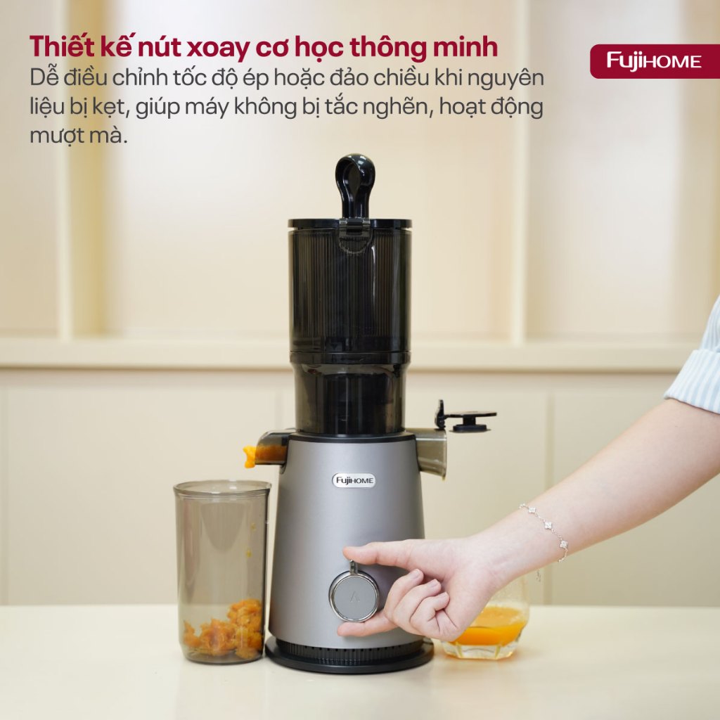 Máy ép trái cây nguyên quả FUJIHOME SJ50C Nhập Khẩu, Máy ép chậm thiết kế thông minh, ép trọn dinh dưỡng