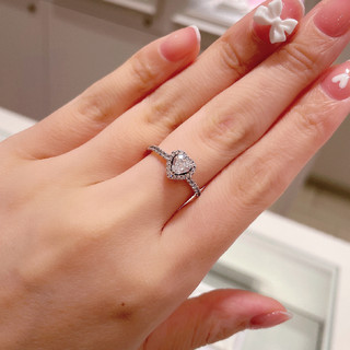Nhẫn bạc nữ LAMY Pink Heart Stone Ring 8042 - Bạc cao cấp S925 ALE