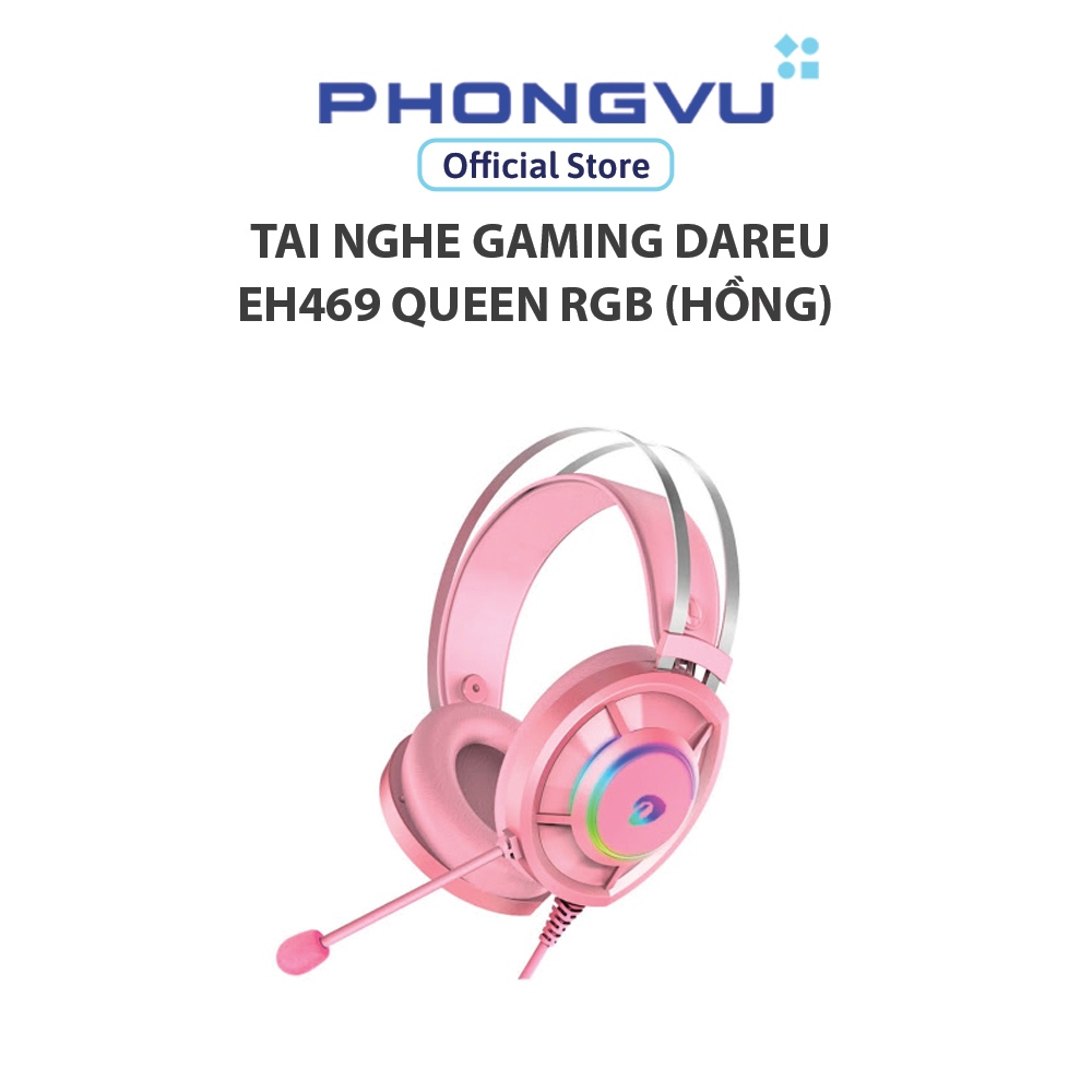 Tai nghe gaming DareU EH469 Queen RGB (Hồng) …