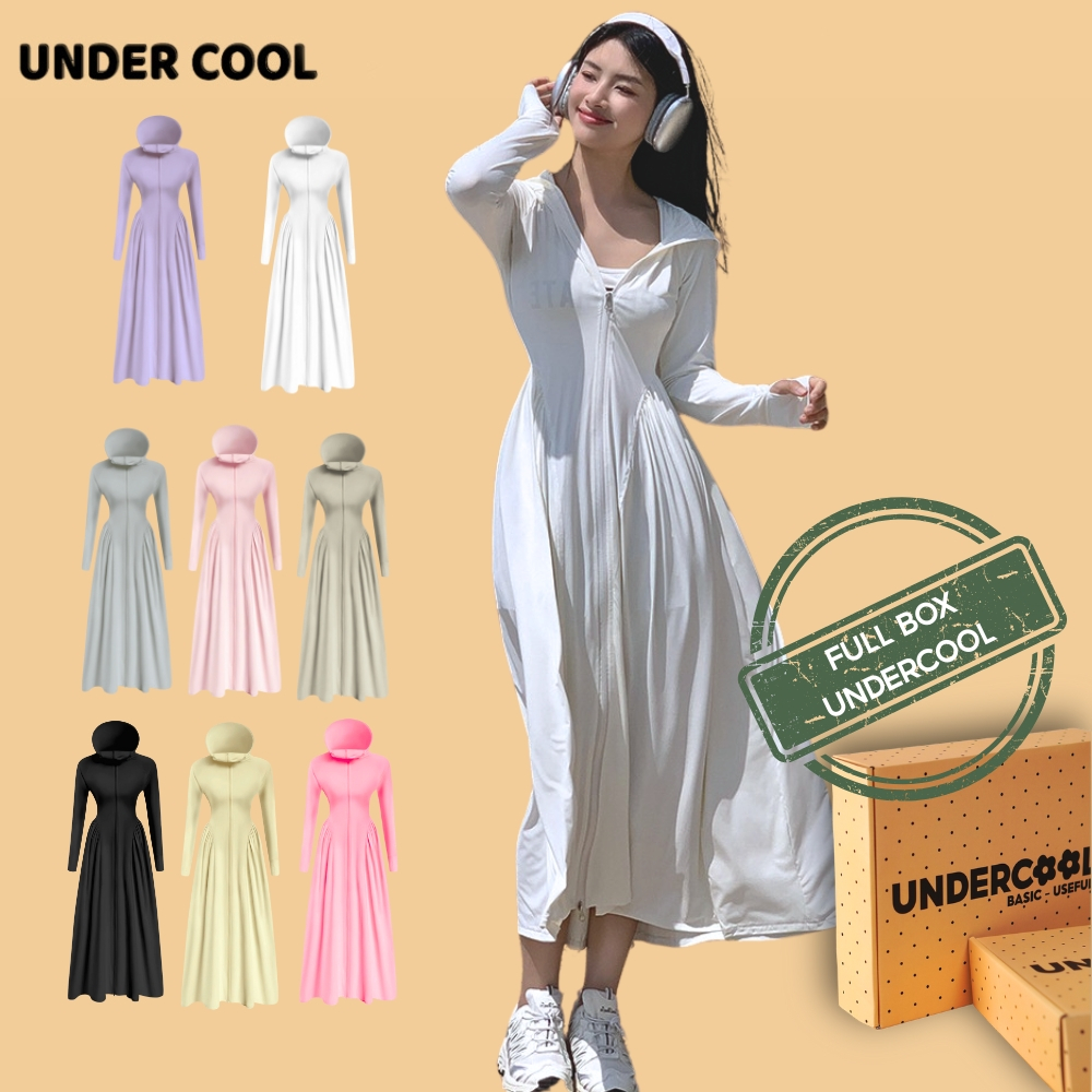 Áo chống nắng toàn thân dáng váy UNDERCOOL chất thun lạnh co giãn chống nắng UPF50 dáng suông thời trang bảo vệ da ACN09
