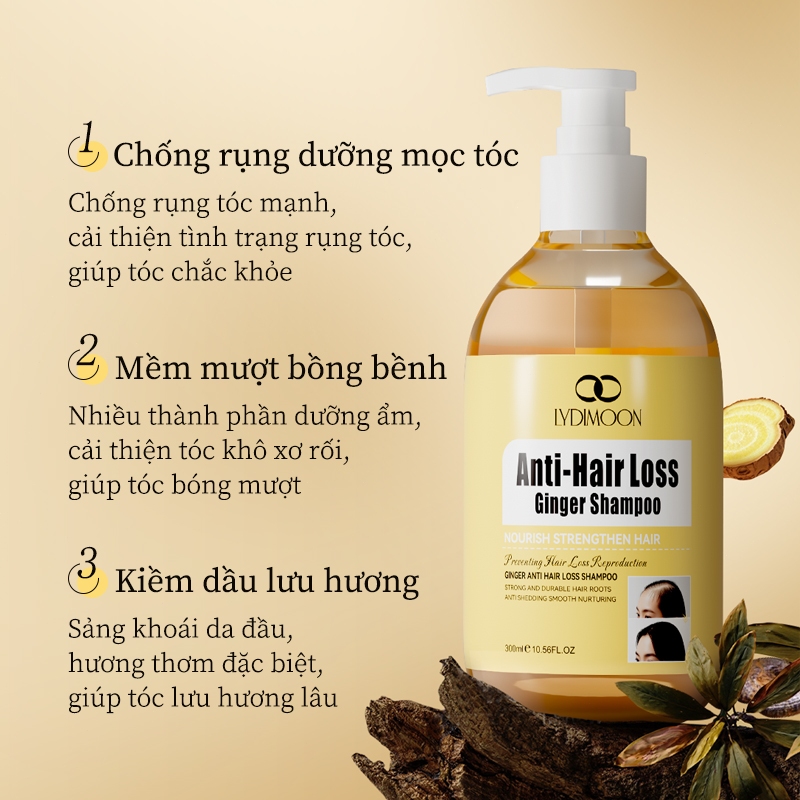 Dầu gội gừng Dầu gội mọc tóc Dầu gội chống rụng tóc Tóc mọc nhanh Giảm rụng tóc Chăm sóc tóc 300ml
