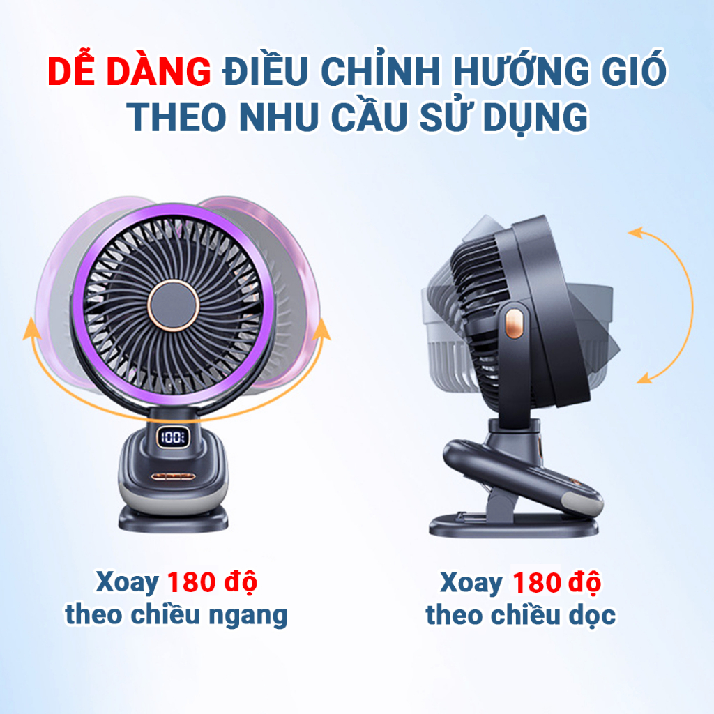 Khám Phá Quạt Kẹp Tích Điện Mini NM12: Giải Pháp Mát Lành Cho Mọi Không Gian - Chi tiết 4