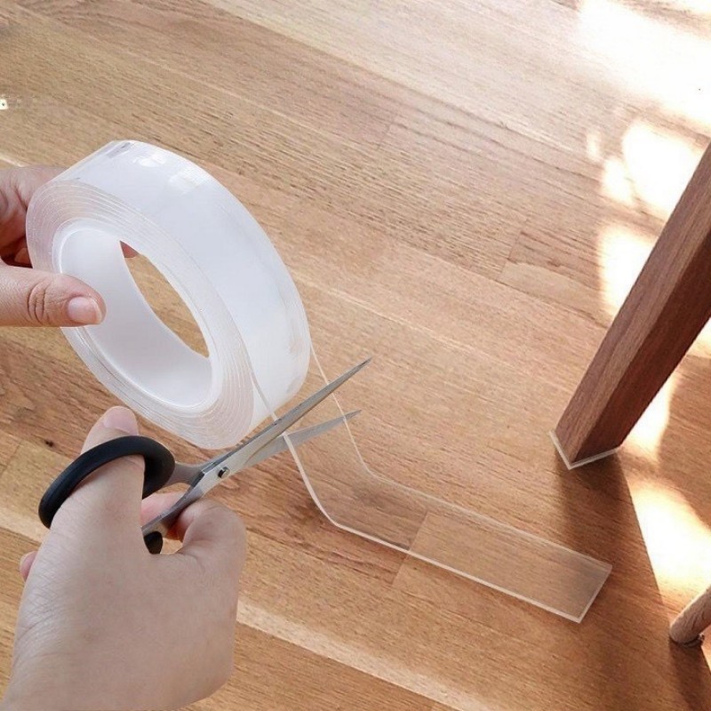 Băng Dính 2 Mặt Nano Trong Suốt Băng Dính 2 Mặt Siêu Dính Dán Cố Định Đồ Vật Không Thấm Nước Có Thể Tái Sử Dụng