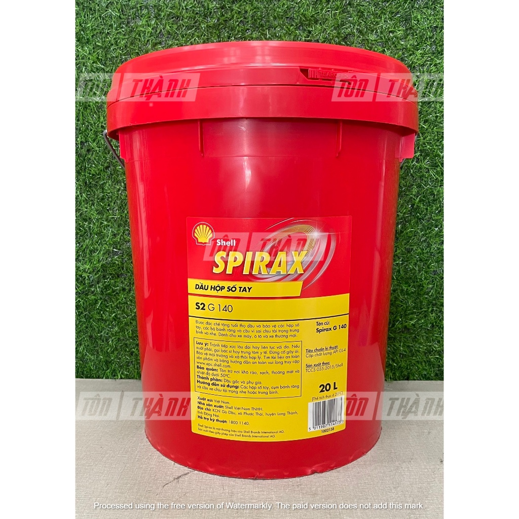 [ CHÍNH HÃNG ] Dầu Hộp Số/Cầu Ô Tô Shell SPIRAX S2 G 140 API GL-4 (20 ...