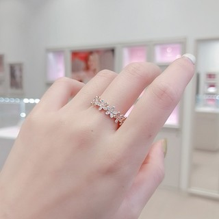 Nhẫn bạc nữ LAMY Stone Attach Chrysanthemum Ring 8044