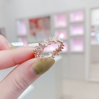 Nhẫn bạc nữ LAMY Stone Attach Chrysanthemum Ring 8044