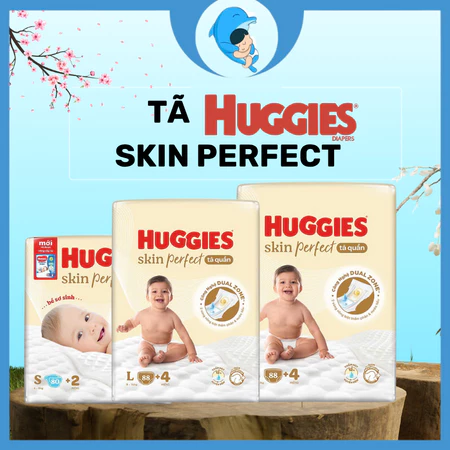 Tã/Bỉm Huggies Skin Perfect Dán/Quần đủ size NB76/S82/M79/M102/L92/XL76/2XL68 MECAHEO