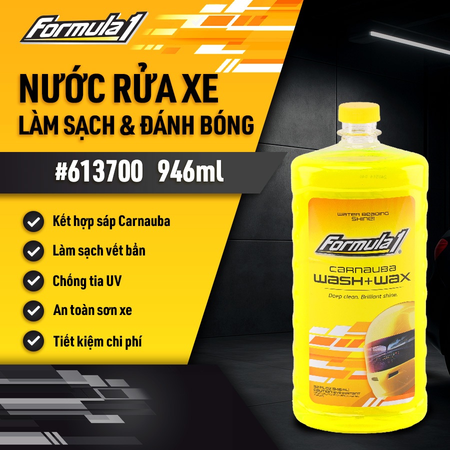 Dung Dịch Rửa Xe Ô Tô Kèm Sáp Bóng FORMULA 1 613700 946ml Sạch Sâu Bóng ...