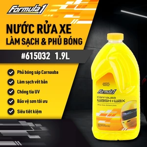Nước Rửa Xe Phủ Bóng Carnauba Wax FORMULA 1 615032 1.9L Đậm Đặc Sáng Bóng Cho Nhiều Dòng Xe Ô Tô Xe Tải Xe Máy
