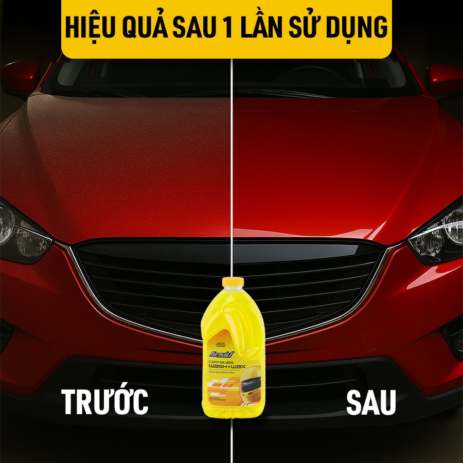 Nước Rửa Xe Phủ Bóng Carnauba Wax FORMULA 1 615032 1.9L Đậm Đặc Sáng Bóng Cho Nhiều Dòng Xe Ô Tô Xe Tải Xe Máy