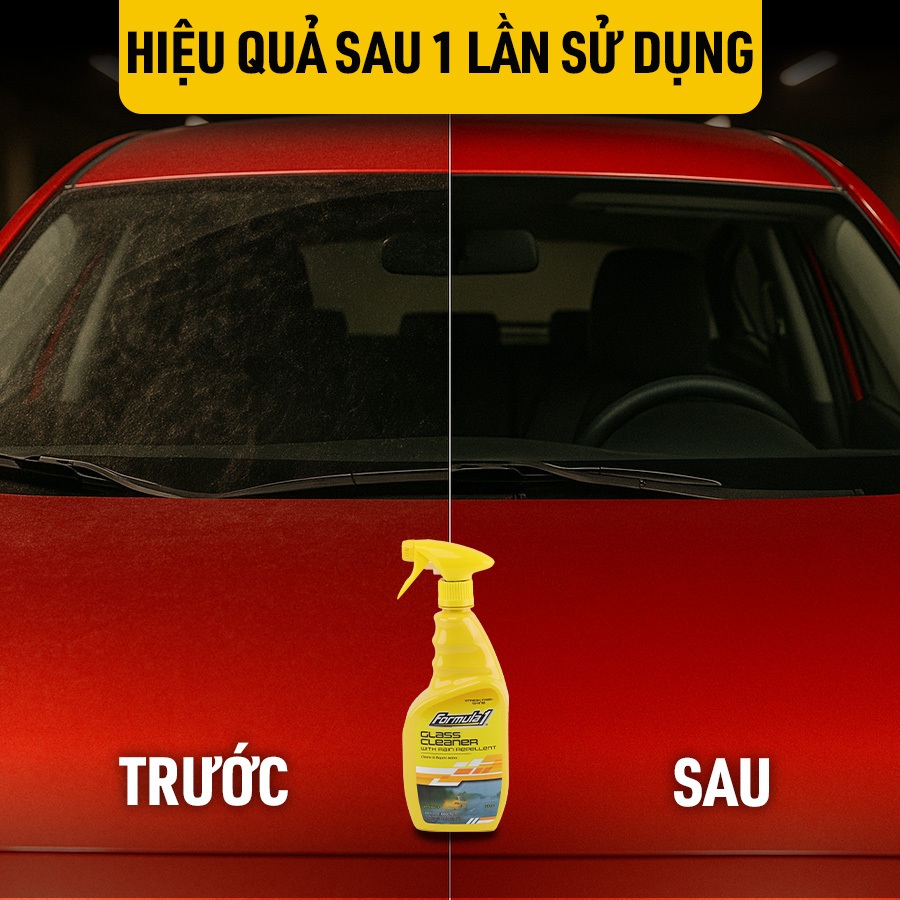Nước Rửa Kính Xe Chống Bám Nước Dạng Xịt FORMULA 1 615817 680ml Có Hiệu Ấn Lá Sen Chống Động Nước Trên Kính Xe Ô Tô