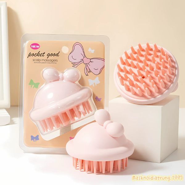 Lược Gội Đầu Massage Gai Silicon Hình Nơ Cao Cấp | BigBuy360 - bigbuy360.vn