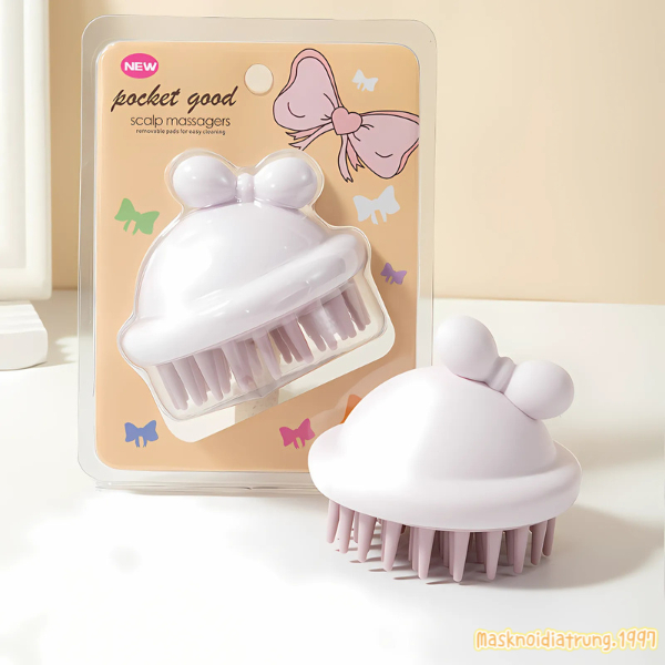 Lược Gội Đầu Massage Gai Silicon Hình Nơ Cao Cấp | BigBuy360 - bigbuy360.vn