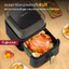 Nồi chiên không dầu 8L Nhập Khẩu Fujihome, nồi chiên điện tử cao cấp 15 chế độ nấu mặt kính trong tự ngắt tặng kẹp gắp