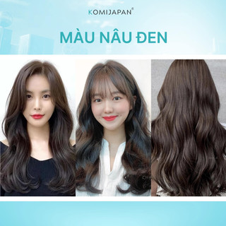 Dầu gội nhuộm tóc thảo dược thiên nhiên KOMI Nhật Bản MÀU NÂU ĐEN gói 25ml