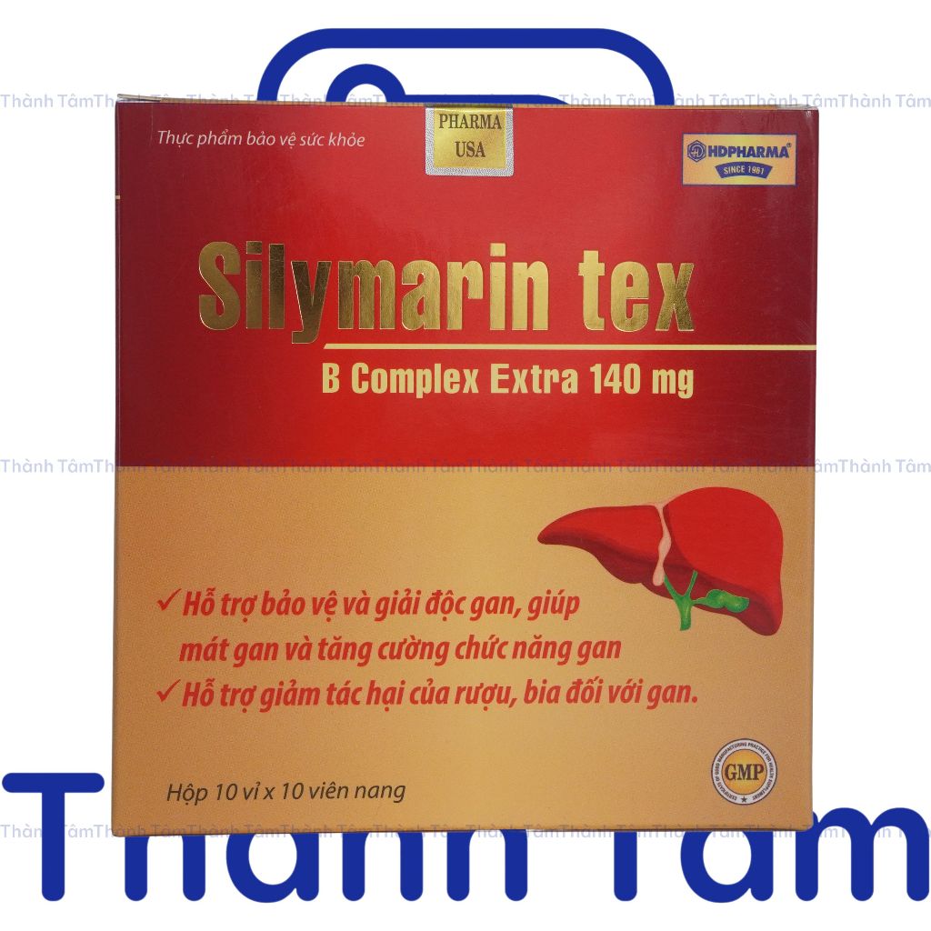 (Đỏ) Viên uống SILYMARIN TEX ĐỎ 100V tốt cho gan, bồi bổ gan, bảo vệ và giải độc gan, làm mát gan