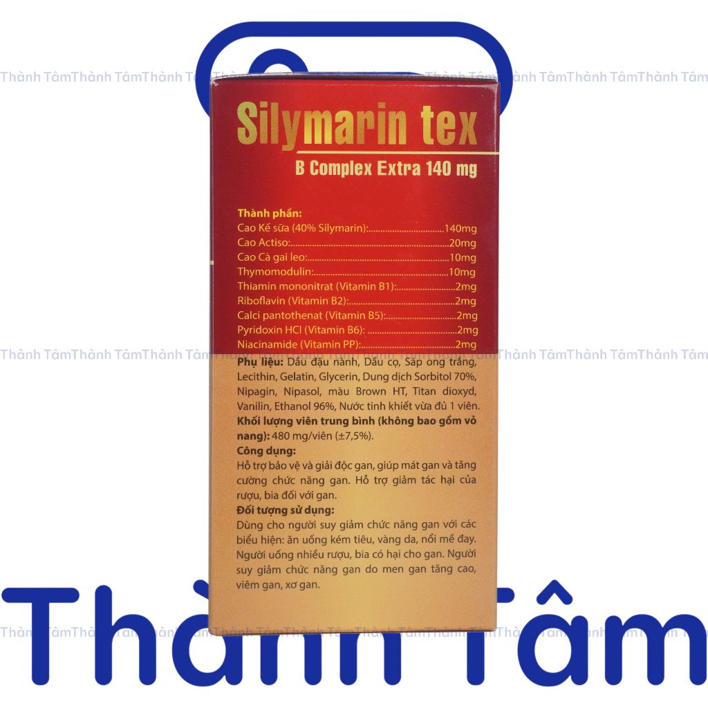 (Đỏ) Viên uống SILYMARIN TEX ĐỎ 100V tốt cho gan, bồi bổ gan, bảo vệ và giải độc gan, làm mát gan