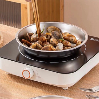Đĩa inox Cao Cấp trơn kiểu Hàn Quốc 18CM - 30CM Chubby Chef dùng được trên bếp từ An toàn sức khỏe