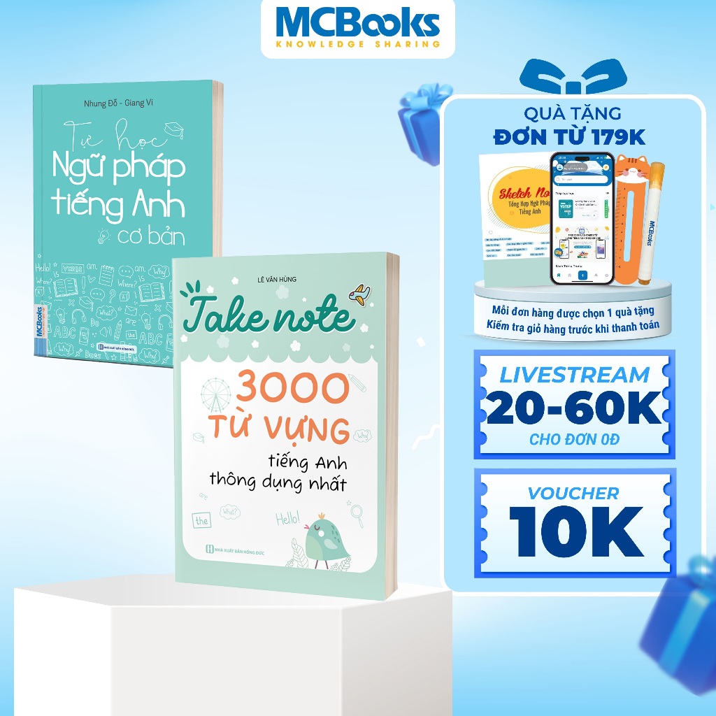 Sách - Combo tự học tiếng anh toàn diện ngữ pháp, từ vựng - Dành cho người mất gốc