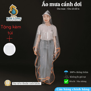 ÁO MƯA CÁNH DƠI TRONG SUỐT  - CÓ KHẨU TRANG PHÙ HỢP VỚI THỜI TRANG