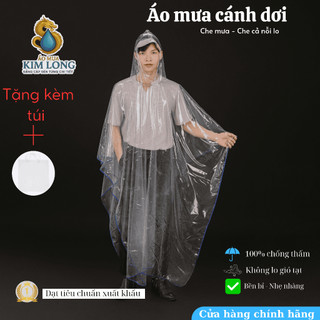 ÁO MƯA CÁNH DƠI TRONG SUỐT  - CÓ KHẨU TRANG PHÙ HỢP VỚI THỜI TRANG