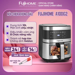 Nồi chiên không dầu 10L nhập khẩu Fujihome A10DG tự ngắt, nồi chiên điện tử 10Lít cảm ứng 8 chế độ nấu,tặng kèm kẹp gắp
