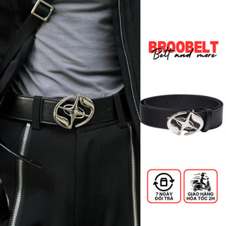 Thắt lưng y2k phong cách retro bản to 3.8cm, dây nịt lưng Broobelt mặt bạc unisex cho nam nữ TL33