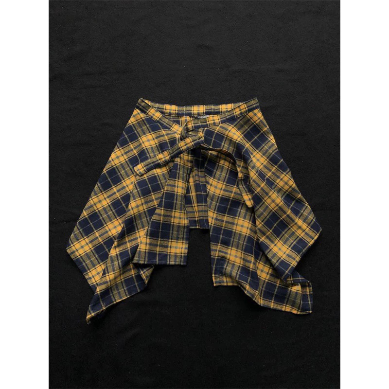 PLAID SKIRT họa tiết caro phụ kiện thời trang hot trend hiphop phong cách cá tính _Top unisexPLAID SKIRT họa tiết caro