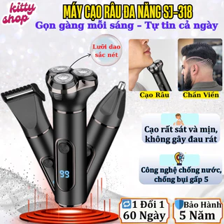 Cạo Râu VGR SJ-318, Máy Cạo Râu Khô Dành Cho Nam Cao Cấp Chống Nước Đa Chức Năng