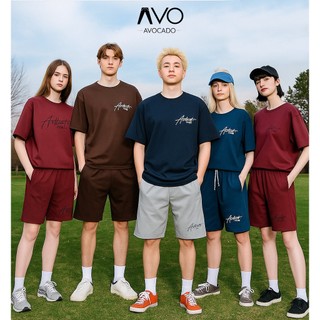 Đồ Bộ Quần áo Thể Thao Nam mùa hè cộc tay mặc ở nhà Chất Umi Thêu chữ quảng châu Avocado