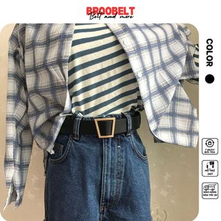 Thắt lưng nam nữ luồng dây nịt lưng không cần đục lỗ tiện lợi bản dây 3cm phong cách Hàn Quốc