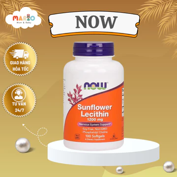 Viên uống chống tắc tia sữa Now Sunflower Lecithin 100v - Mỹ