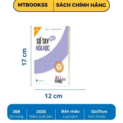 Sách - Sổ Tay Hóa học Cấp 3- All in one (cập nhật chương trình SGK mới)
